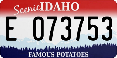 ID license plate E073753