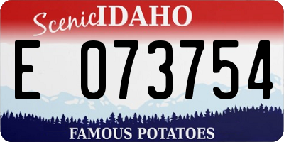 ID license plate E073754