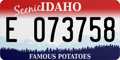 ID license plate E073758