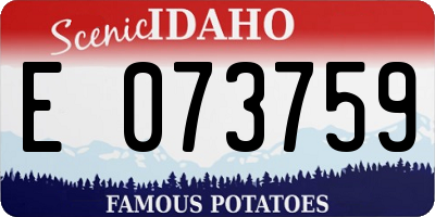 ID license plate E073759