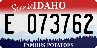 ID license plate E073762