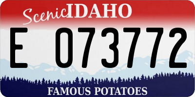ID license plate E073772