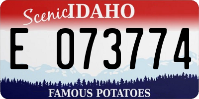 ID license plate E073774