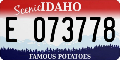 ID license plate E073778