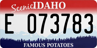 ID license plate E073783