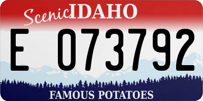ID license plate E073792