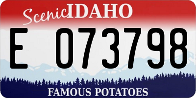 ID license plate E073798