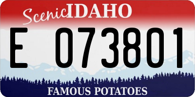 ID license plate E073801