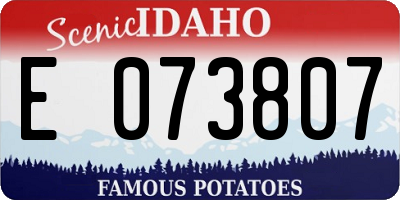 ID license plate E073807