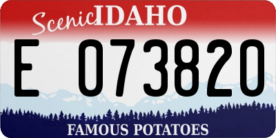 ID license plate E073820