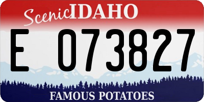 ID license plate E073827