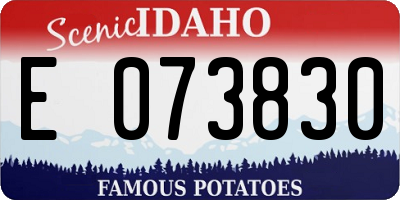 ID license plate E073830
