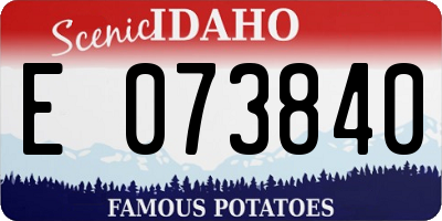 ID license plate E073840
