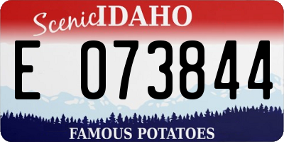 ID license plate E073844