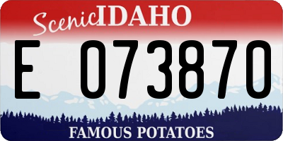 ID license plate E073870