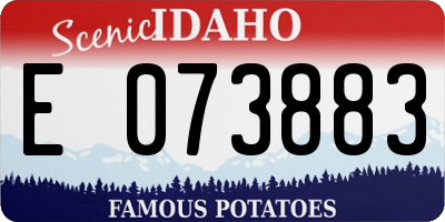 ID license plate E073883