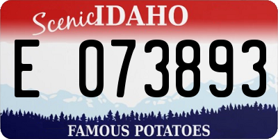 ID license plate E073893