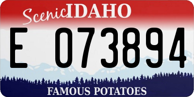 ID license plate E073894