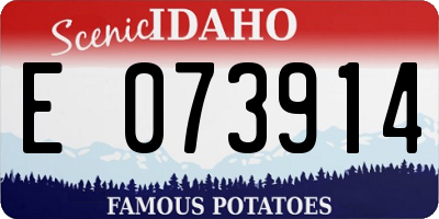 ID license plate E073914