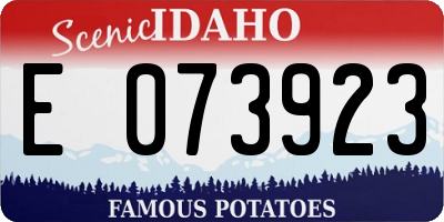 ID license plate E073923