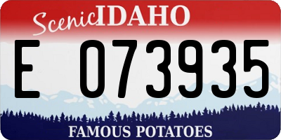 ID license plate E073935