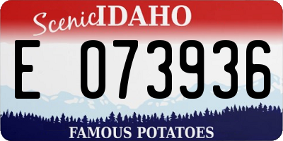 ID license plate E073936