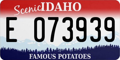 ID license plate E073939