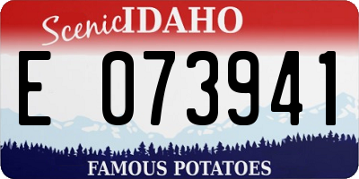 ID license plate E073941