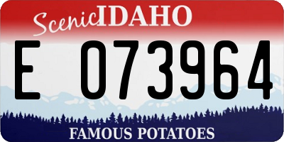 ID license plate E073964