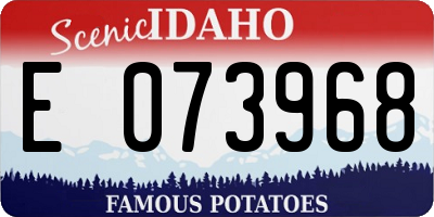 ID license plate E073968