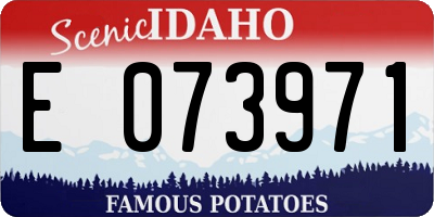 ID license plate E073971