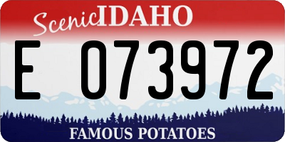 ID license plate E073972