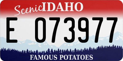 ID license plate E073977