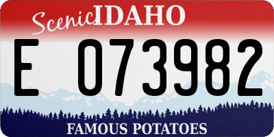 ID license plate E073982