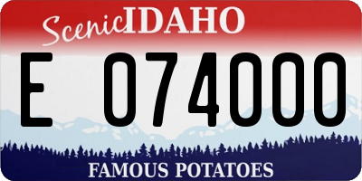 ID license plate E074000