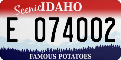 ID license plate E074002