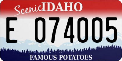 ID license plate E074005