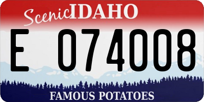 ID license plate E074008