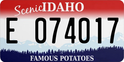 ID license plate E074017