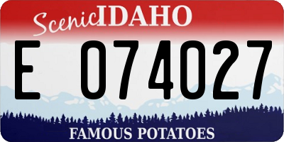 ID license plate E074027