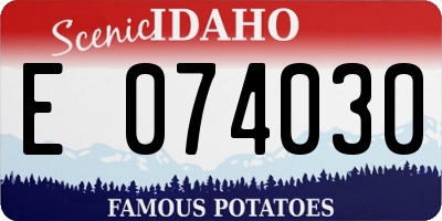ID license plate E074030