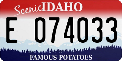 ID license plate E074033