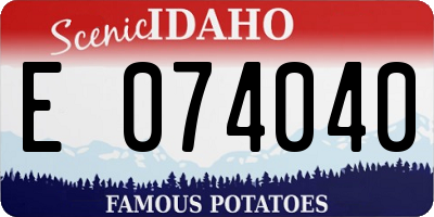 ID license plate E074040