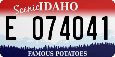 ID license plate E074041