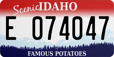ID license plate E074047
