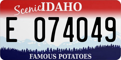 ID license plate E074049