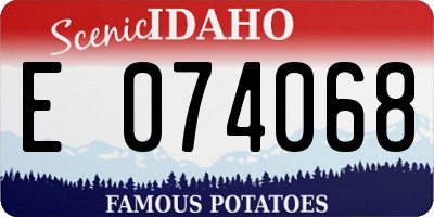 ID license plate E074068