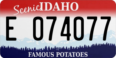 ID license plate E074077