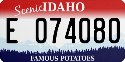 ID license plate E074080