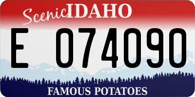 ID license plate E074090